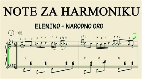 Note Za Harmoniku Elenino Narodno Oro Notni Zapis I Interpretacija