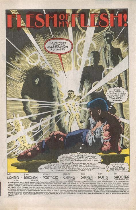 Alpha Flight 49 Marvel Comic Book 8 1987