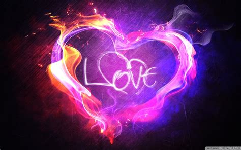 Love And Heart Neon Light Hd Wallpaper