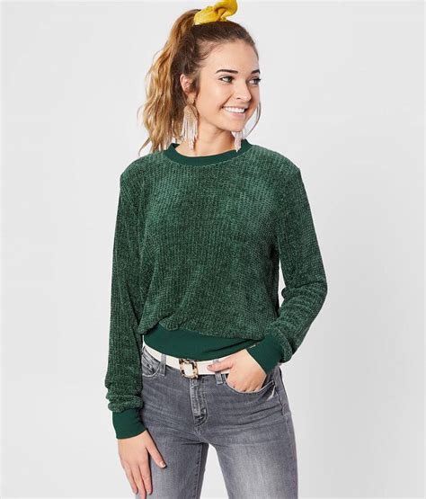 Gypsies And Moondust Chenille Sweater Womens Sweaters In Teal Buckle