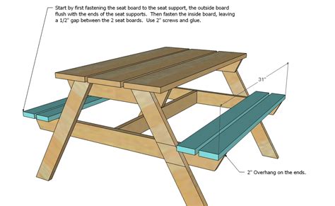 These picnic tables are built to be family heirlooms. Simple Blueprint For Picnic Table Placement - House Plans