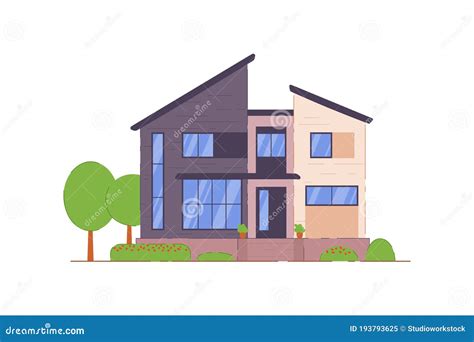 Townhouse Building Isolated On White Background Stock Vector
