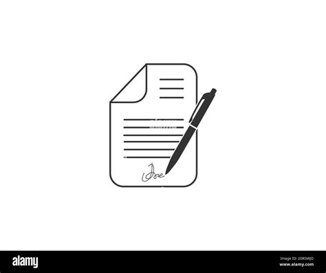 Vector Illustration Document Pen Signature Icon Stock Vector Image