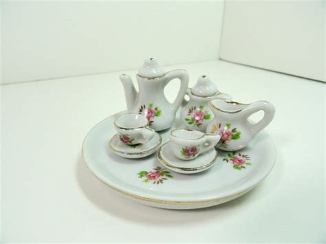 Vintage Miniature Porcelain Tea Set Collectible By Mrslovevintage