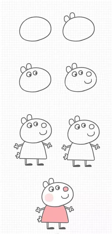 How To Draw Suzy Sheep Step By Step Peppa Pig Painting Easy Drawings