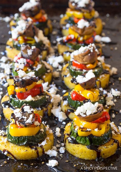 Sheet Pan Roasted Vegetable Polenta Stacks A Spicy Perspective