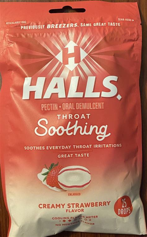 Halls Creamy Strawberry Throat Soothing Lozenges Cough Drops Walmart Com