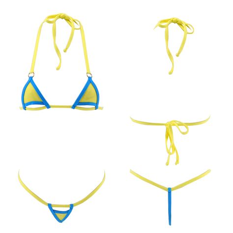 Buy Thong Bikini Swimsuit For Women Black Brazilian String Bikinis Bathing Suit Triangle Top