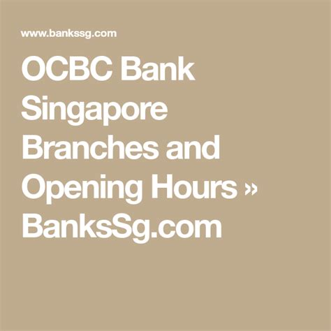Banks have also warned the public to be vigilant to coronavirus based scams that are circulating online and via the phone. OCBC Bank Singapore Branches and Opening Hours » BanksSg ...