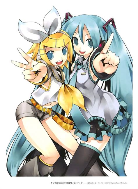 Rin And Miku Hatsune Miku Miku Hatsune Vocaloid Vocaloid