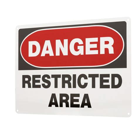Everbilt 10 In X 14 In Aluminum Danger Restricted Area Sign 31174