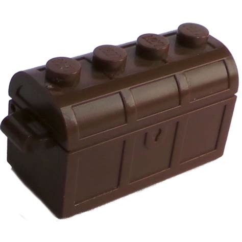 Lego Brown Treasure Chest With Lid Thick Hinge With Slots In Back