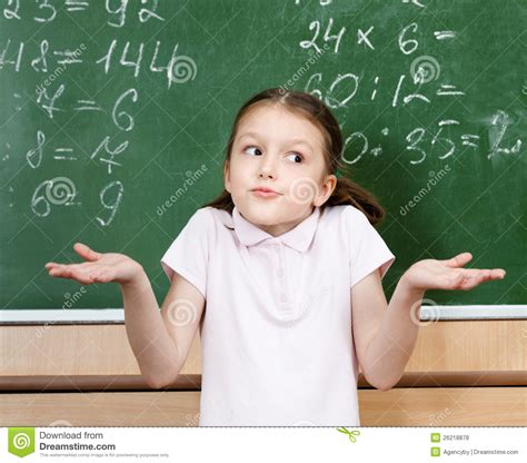 Pupil Doesnt Know The Answer And Spreads Her Arms Royalty Free Stock