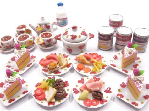 Dollhouse Miniatures Food Lot 4 Party Dinner By Wonderminiature