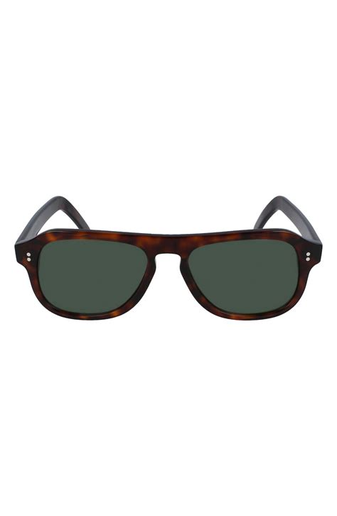 Cutler And Gross 53mm Flat Top Aviator Sunglasses Tortoise Shell