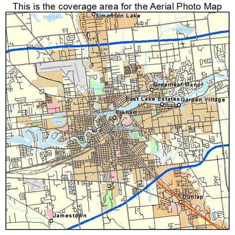 Aerial Photography Map Of Elkhart In Indiana