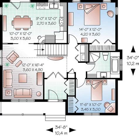 Country House Plan 2 Bedrms 1 Baths 1113 Sq Ft 126 1040