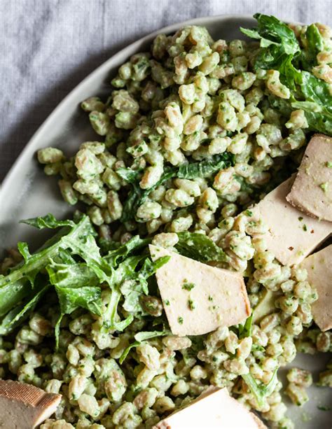 Pesto Farro And Baby Kale Salad The Full Helping