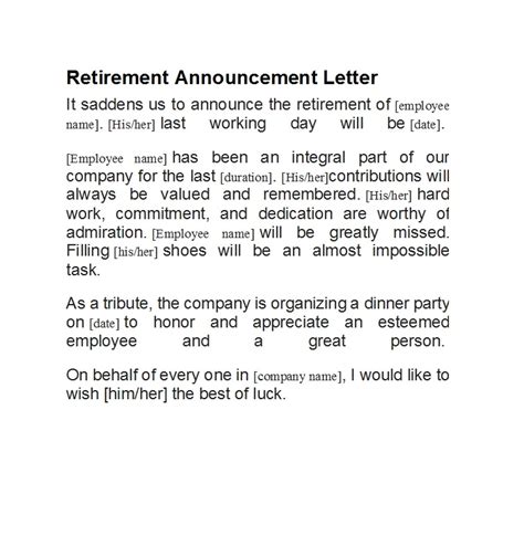 Retirement Announcement Template Free Retirement Party Invitation