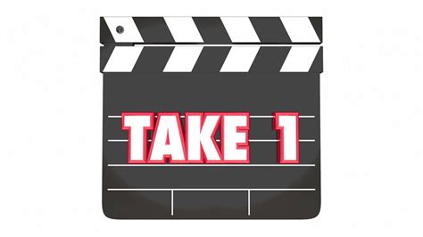 Take 1 One First Attempt Try Scene Movie Clapper Board 3 D Animation ...