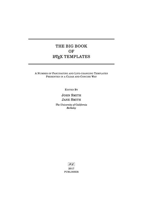 Depending on your book, some steps may be unnecessary (for example, your book doesn't have images). LaTeX Templates » Formal Book Title Page