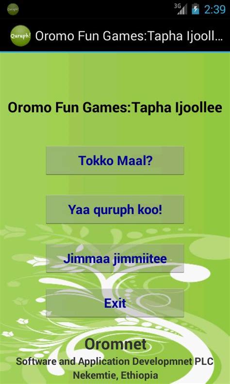 Oromo Fun Gamestapha Ijoollee For Android Apk Download