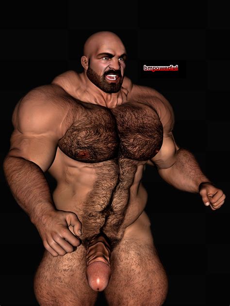 3d Gay Erotic Muscle Art Muscle Bear With Big Cock 2