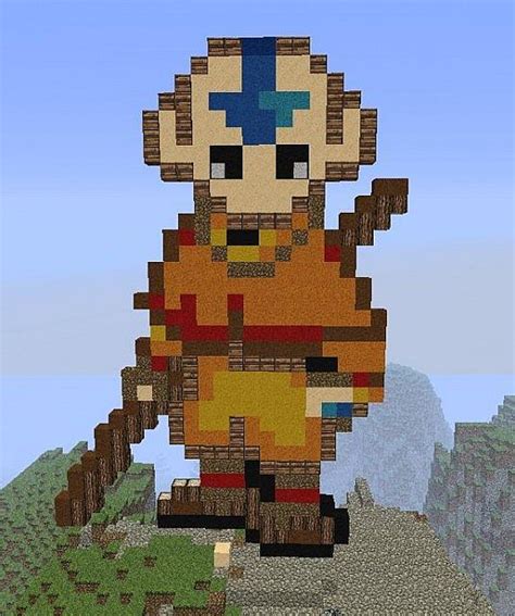 Avatar Aang Pixelart Minecraft Map
