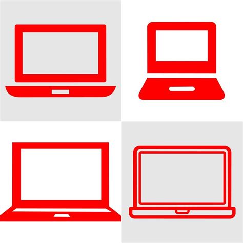icono de portátil rojo con varios tipos Vector en Vecteezy