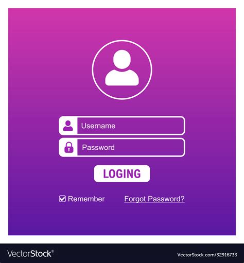 Login Screen Ui Ux Design Web Mobile App User Vector Image