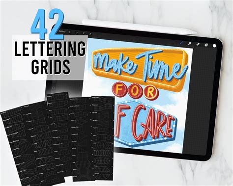 42 Procreate Lettering Grid Procreate Grid Brushes Grid Etsy