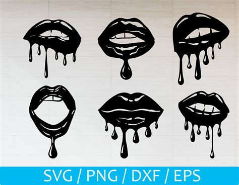 Dripping Lips SVG Dripping Lips Bundle Sexy Lips SVG Kiss Etsy