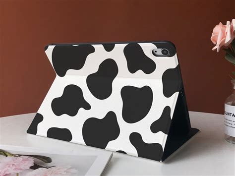 Cow Print Ipad Smart Cover With Pencil Holder For Ipad Air 4 Etsy