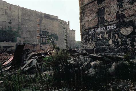 World War Ii Ruins In East Berlin Display The Words Never War Again