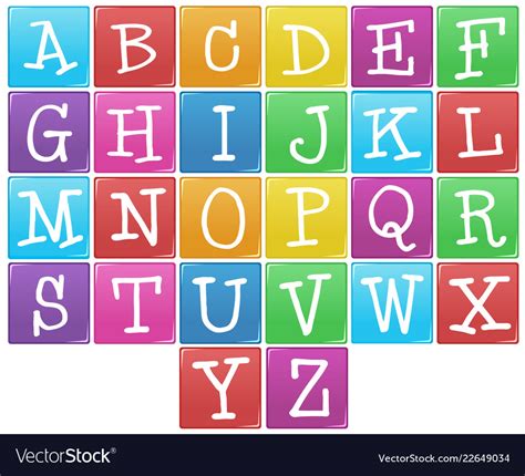 English Alphabet From A To Z Royalty Free Vector Image