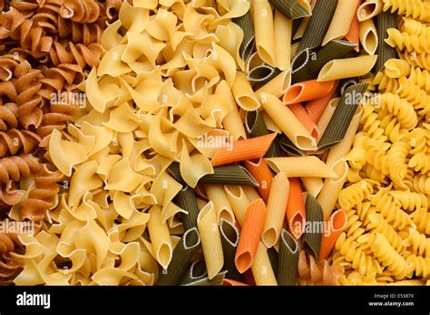 Closeup Of A Variety Of Different Sizes And Shapes Of Italian Pastas