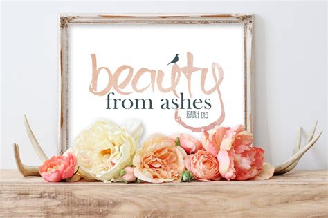 Bible > isaiah > chapter 61 > verse 3 library • free downloads • ebibles Beauty From Ashes Coral Verse Print Digital Printable File
