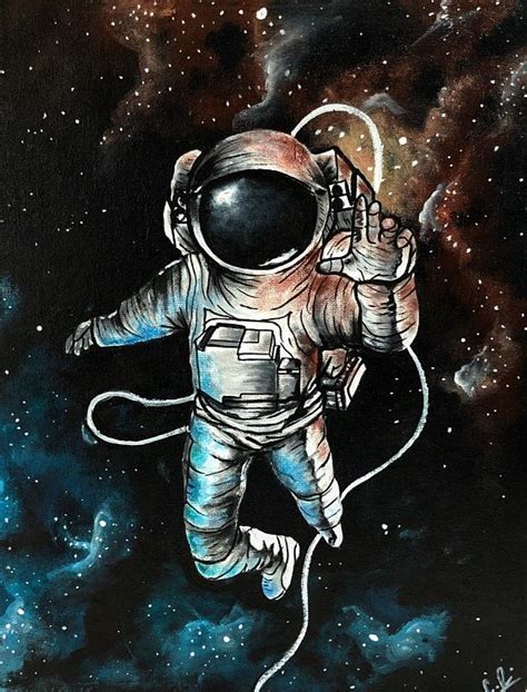 Astronaut Painting Astronaut Art Space Painting Space T Space