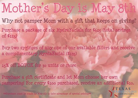 Mothers Day Is Coming Up Why Not Pamper Mom With A T That Keeps On Giving Dermatology