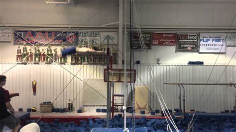 Working Full Twisting Double Layout Off High Bar Gymnastics Youtube