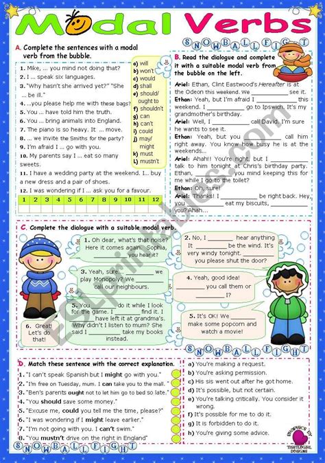 Modal Verbs Key English Esl Worksheets For Distance Learning And Physical Classrooms Modal