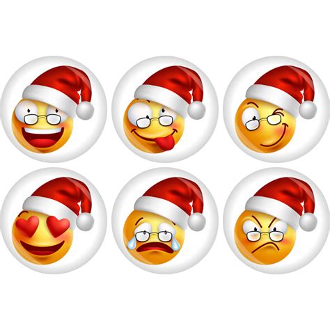 Button Smiley Emoji Weihnachten Ø 50 Mm