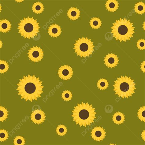Background Ilustrasi Vektor Pola Mulus Bunga Matahari Bunga Matahari