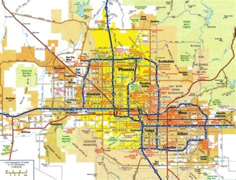 Phoenix Arizona Map Glossy Poster Picture Photo Banner Print Road City