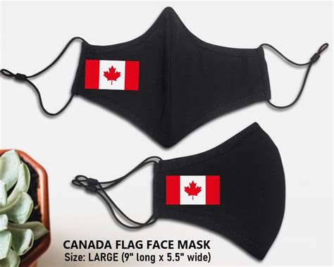 Set Of Canadian Flag Face Mask Canada Flag Reusable Premium Etsy