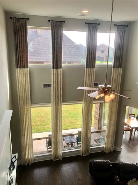 Custom made drapes & curtains for high ceiling window design