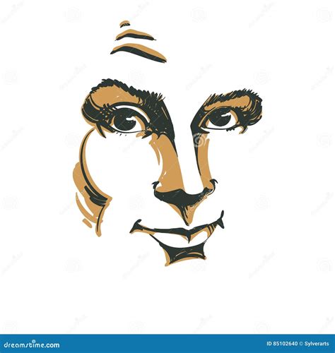 Graphic Vector Hand Drawn Illustration Of White Skin Attractive Stock Vector Illustration Of