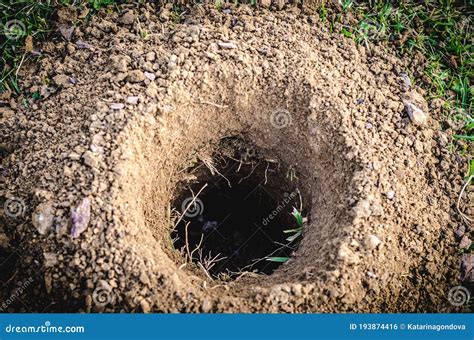 Deep Hole In Soil In The Garden Stock Photo Image Of Nature Dirt