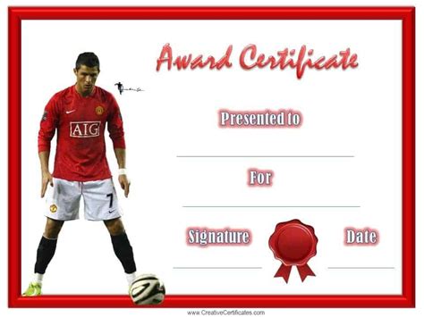 Printable Soccer Award Certificates