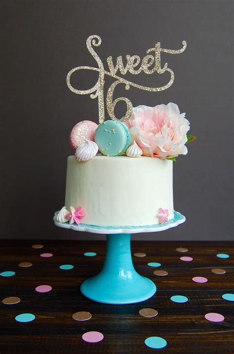 Sweet 16 Cake Topper Sweet 16 Birthday Decorations Birthday Etsy